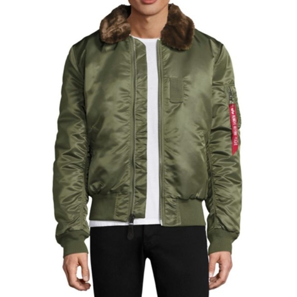 Alpha Industries Faux Fur Bomber Jacket - Picture 2 of 6